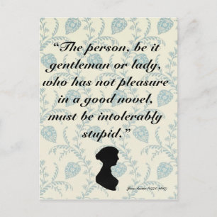 Carte Postale Citation de Jane Austen sur les livres