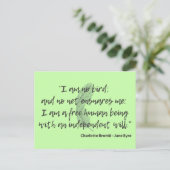 Carte Postale Citation de Jane Eyre II (Debout devant)