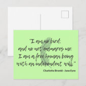 Carte Postale Citation de Jane Eyre II (Devant / Derrière)