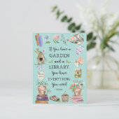 Carte Postale Citation de jardin et de bibliothèque Jardin flora (Debout devant)