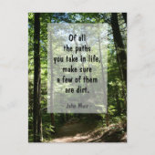 Carte Postale Citation de John Muir Sentier de Terre dans la For (Devant)