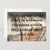 Carte Postale Citation de Kafka sur les livres (Devant / Derrière)