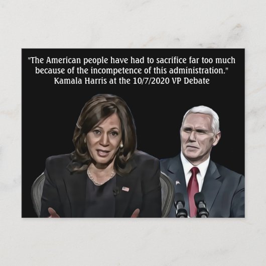 Carte Postale Citation de Kamala Harris lors du débat sur le VP (Devant)