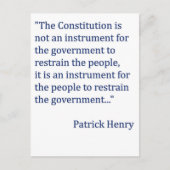 Carte Postale Citation de la Constitution Patrick Henry (Devant)