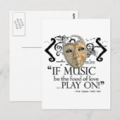 Carte Postale Citation De La Douzième Nuit (Devant / Derrière)