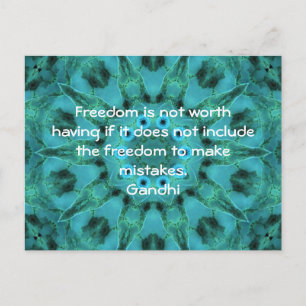 Carte Postale Citation de la sagesse de Gandhi sur la liberté