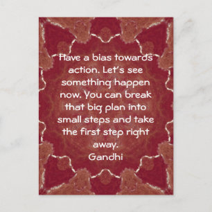Carte Postale Citation de la sagesse de Gandhi sur l'action