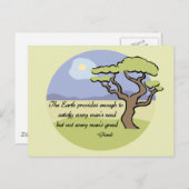 Carte Postale Citation de la Terre Ghandi (Devant / Derrière)