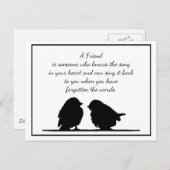 Carte Postale Citation de l'ami Chanson dans votre coeur et les (Devant / Derrière)