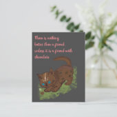 Carte Postale Citation de l'ami du chat au chocolat (Debout devant)
