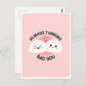 Carte Postale Citation de l'amour de pun de nourriture asiatique (Devant / Derrière)