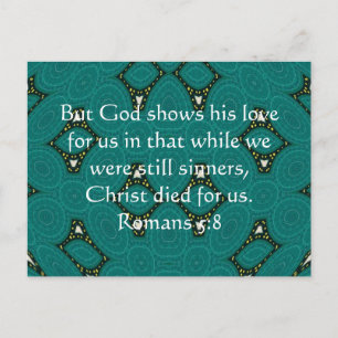 Carte Postale Citation de l'Écriture sur l'amour de Dieu Romains