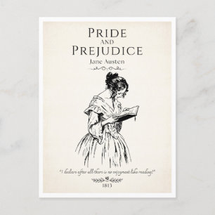 Carte Postale Citation de lecture Jane Austen de Lover