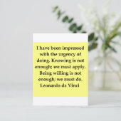 Carte Postale citation de leonardo da vinci (Debout devant)