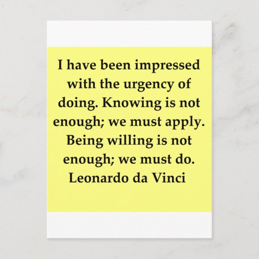 Carte Postale citation de leonardo da vinci (Devant)