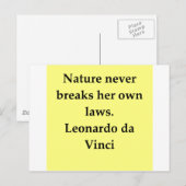 Carte Postale citation de leonardo da vinci (Devant / Derrière)