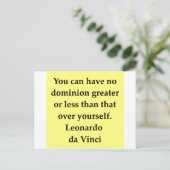 Carte Postale citation de leonardo da vinci (Debout devant)