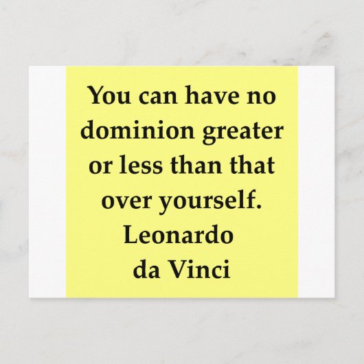 Carte Postale citation de leonardo da vinci (Devant)