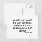Carte Postale Citation de l'opinion publique (Devant / Derrière)