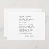 Carte Postale Citation de machine à écrire - Kahlil Gibran (Devant / Derrière)