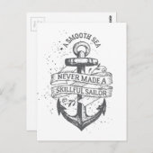 Carte Postale Citation de marin de motivation nautique (Devant / Derrière)