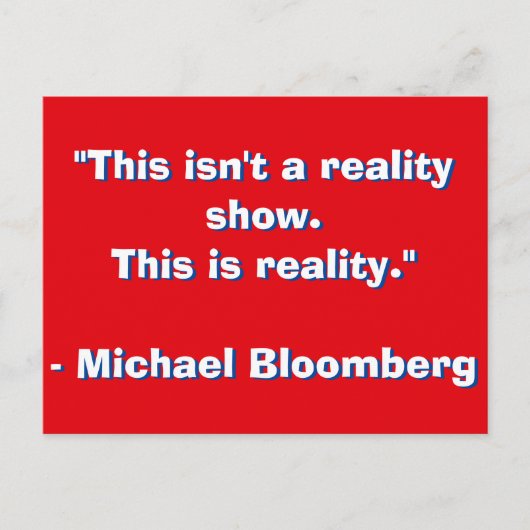 Carte Postale Citation de Michael Bloomberg (Devant)