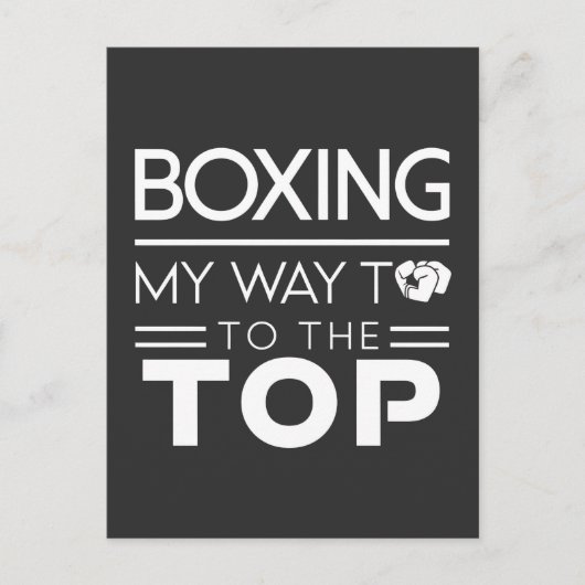 Carte Postale Citation de motivation de boxe en typographie mini (Devant)