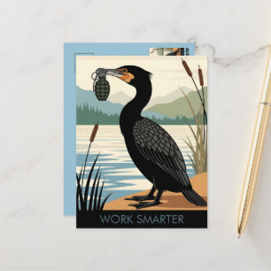 Carte Postale Citation de motivation drôle pour travailler plus 