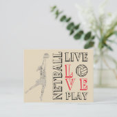 Carte Postale Citation de Netball Inspirational Live Love Play (Debout devant)