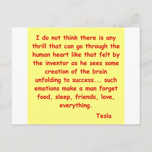 Carte Postale citation de nikola tesla (Devant)