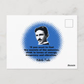 Carte Postale Citation De Nikola Tesla T-Shirt (Dos)