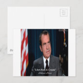 Carte Postale Citation de Nixon & Pas un Escroc (Devant / Derrière)