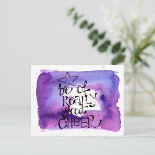 Carte Postale Citation de Noël Aquarelle Purple Letters