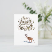 Carte Postale Citation de Noël avec design rétro de renne (Debout devant)