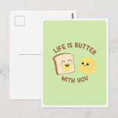 Carte Postale Citation de nourriture de pun de pain de beurre Ka (Devant / Derrière)