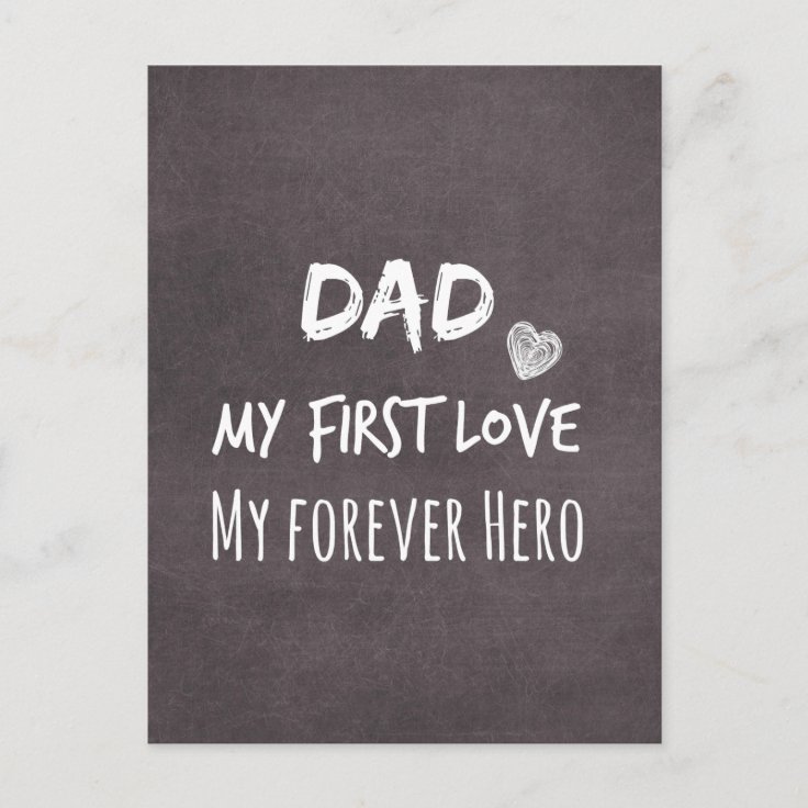 Carte Postale Citation De Papa Mon Premier Amour Mon Heros De Zazzle Be