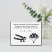 Carte Postale Citation de parachute d'avion George Bernard Shaw (Debout devant)