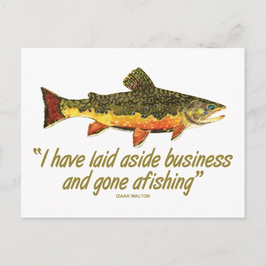 Carte Postale Citation de pêche Izaak Walton (Devant)