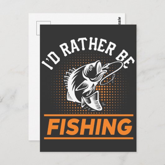 Carte Postale Citation de pêche Je préfère être Pêche Hommes Fem (Devant / Derrière)