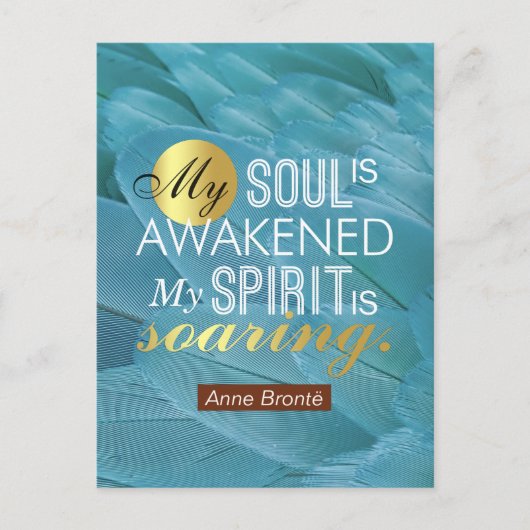 Carte Postale Citation de poème d'Anne Brontë - Mon âme est évei (Devant)