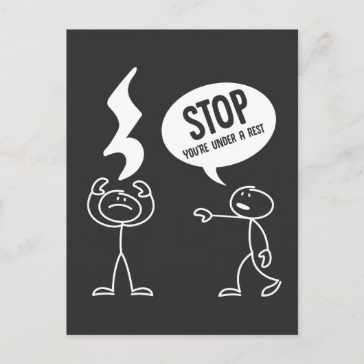 Carte Postale Citation de professeur de musique amusante Repos N (Devant)