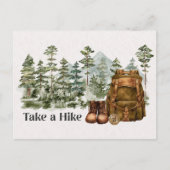 Carte Postale Citation de randonnée à Mountain Outdoor (Devant)