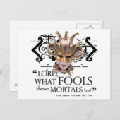 Carte Postale Citation de rêve de la nuit d'été (Devant / Derrière)