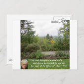 Carte Postale Citation de Robert Frost Wisdom "Road Less Travell (Devant / Derrière)