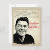 Carte Postale Citation de Ronald Reagan (Devant / Derrière)