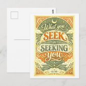 Carte Postale Citation de Rumi : Ce que vous cherchez vous cherc (Devant / Derrière)