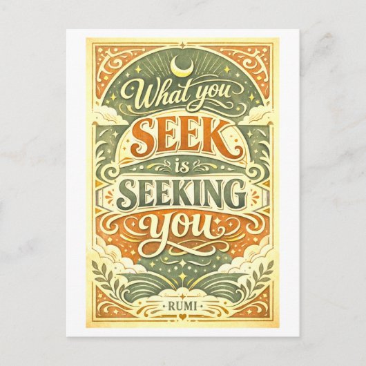 Carte Postale Citation de Rumi : Ce que vous cherchez vous cherc (Devant)