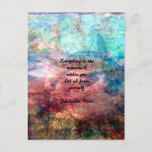 Carte Postale Citation De Rumi Sur L'Énergie Et L'Univers (Devant)