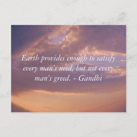 Carte Postale Citation De Sagesse De Gandhi Avec Le Ciel Brown Zazzle Be
