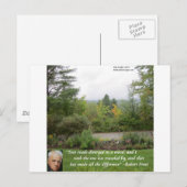 Carte Postale Citation de sagesse de Robert Frost "La route moin (Devant / Derrière)